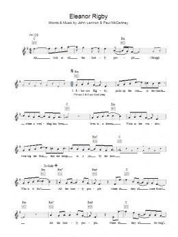 page one of Eleanor Rigby (Lead Sheet / Fake Book)