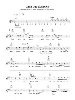 page one of Good Day Sunshine (Lead Sheet / Fake Book)