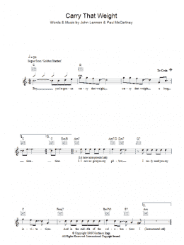 page one of Carry That Weight (Lead Sheet / Fake Book)