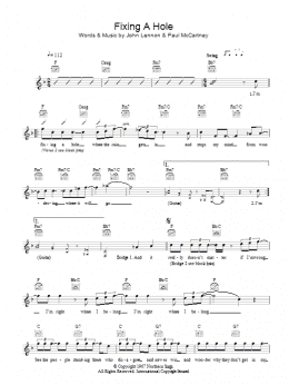 page one of Fixing A Hole (Lead Sheet / Fake Book)