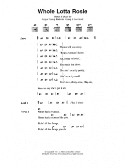 page one of Whole Lotta Rosie (Guitar Chords/Lyrics)