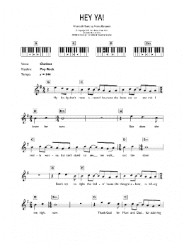 page one of Hey Ya! (Piano Chords/Lyrics)