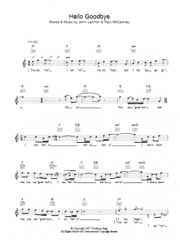 page one of Hello, Goodbye (Lead Sheet / Fake Book)