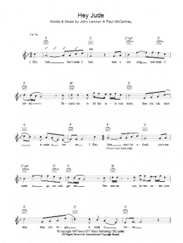 page one of Hey Jude (Lead Sheet / Fake Book)