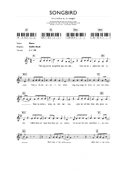 page one of Songbird (Piano Chords/Lyrics)