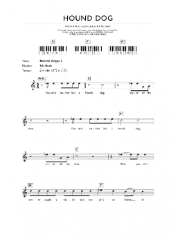 page one of Hound Dog (Piano Chords/Lyrics)