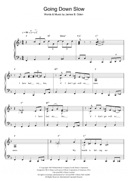 page one of Going Down Slow (Piano & Vocal)