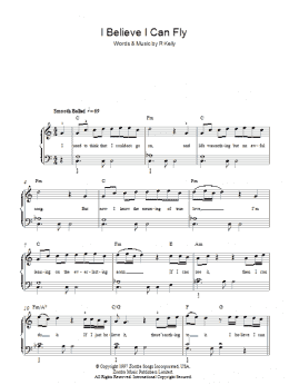 page one of I Believe I Can Fly (Easy Piano)