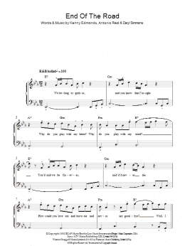 page one of End Of The Road (Easy Piano)