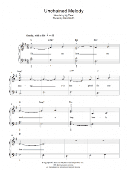 page one of Unchained Melody (Easy Piano)