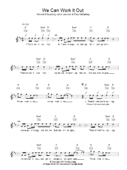 page one of We Can Work It Out (Lead Sheet / Fake Book)