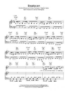 page one of Breakeven (Piano, Vocal & Guitar Chords)