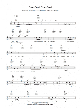 page one of She Said She Said (Lead Sheet / Fake Book)