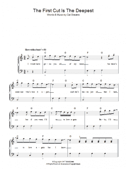 page one of The First Cut Is The Deepest (Easy Piano)