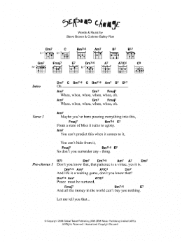 page one of Seasons Change (Guitar Chords/Lyrics)