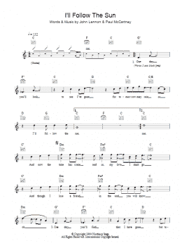 page one of I'll Follow The Sun (Lead Sheet / Fake Book)