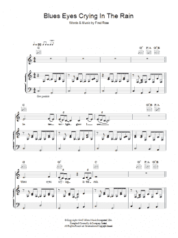 page one of Blue Eyes Crying In The Rain (Piano, Vocal & Guitar Chords)