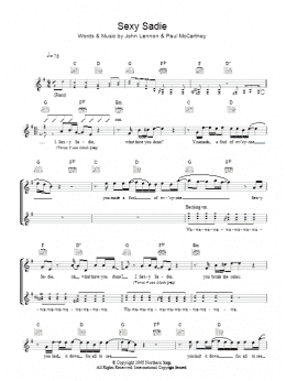 page one of Sexy Sadie (Lead Sheet / Fake Book)