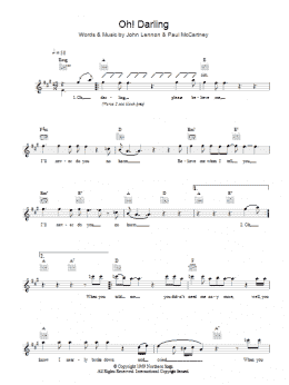 page one of Oh! Darling (Lead Sheet / Fake Book)