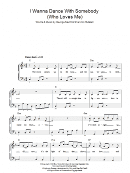 page one of I Wanna Dance With Somebody (Who Loves Me) (Easy Piano)