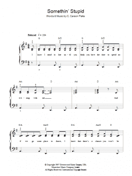 page one of Somethin' Stupid (Easy Piano)