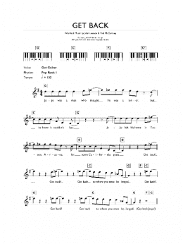 page one of Get Back (Piano Chords/Lyrics)