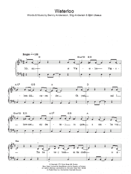 page one of Waterloo (Easy Piano)