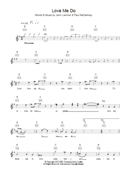 page one of Love Me Do (Lead Sheet / Fake Book)