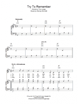 page one of Try To Remember (Piano, Vocal & Guitar Chords)