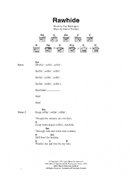 page one of Rawhide (Guitar Chords/Lyrics)