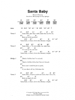 page one of Santa Baby (Guitar Chords/Lyrics)