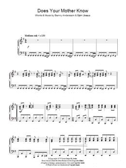 page one of Does Your Mother Know (Piano Solo)