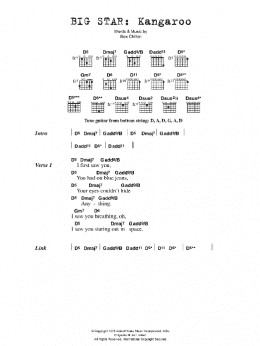 page one of Kangaroo (Guitar Chords/Lyrics)