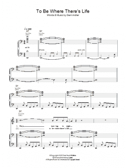 page one of To Be Where There's Life (Piano, Vocal & Guitar Chords)