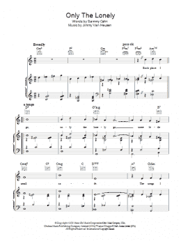 page one of Only The Lonely (Piano, Vocal & Guitar Chords)