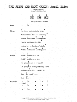 page one of April Skies (Guitar Chords/Lyrics)