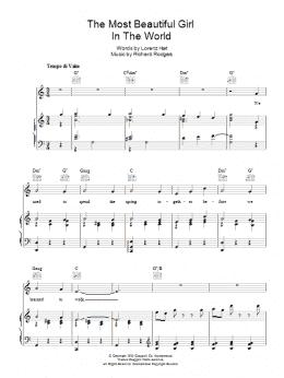 page one of The Most Beautiful Girl In The World (Piano, Vocal & Guitar Chords)