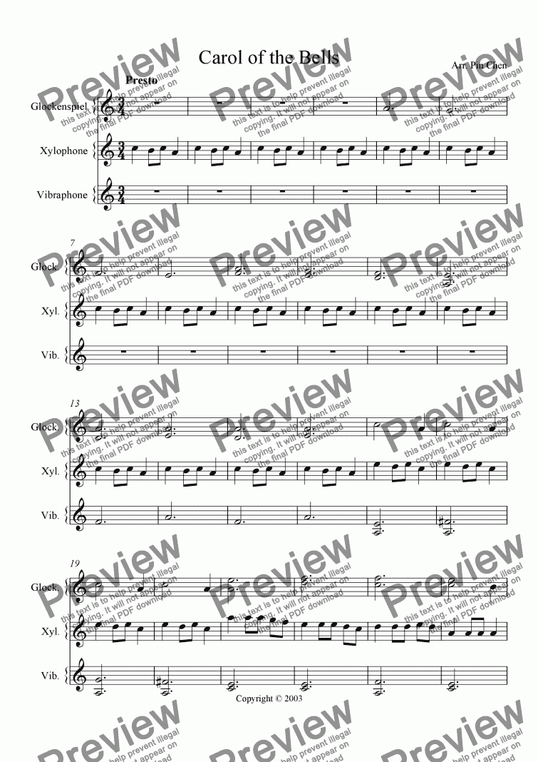 Download Free Carol Of The Bells Piano Solo Pdf File