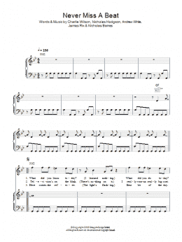 page one of Never Miss A Beat (Piano, Vocal & Guitar Chords)