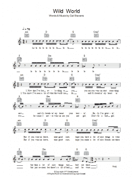 page one of Wild World (Lead Sheet / Fake Book)