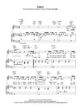 page one of Hero (Piano, Vocal & Guitar Chords)