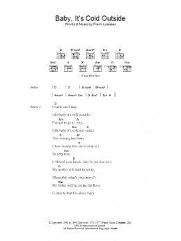 page one of Baby, It's Cold Outside (Guitar Chords/Lyrics)