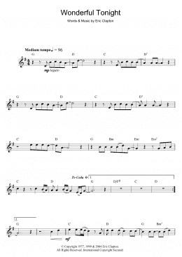 page one of Wonderful Tonight (Flute Solo)