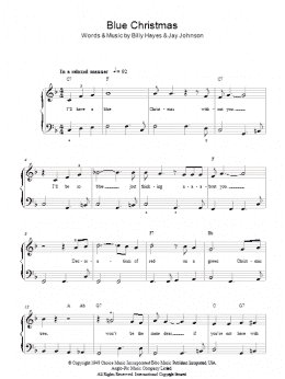 page one of Blue Christmas (Easy Piano)