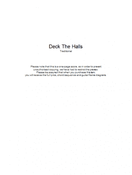 page one of Deck The Halls (Guitar Chords/Lyrics)