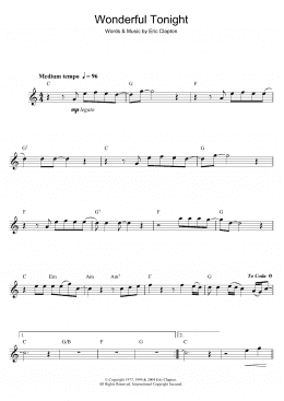 page one of Wonderful Tonight (Alto Sax Solo)