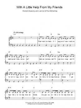 page one of With A Little Help From My Friends (Easy Piano)