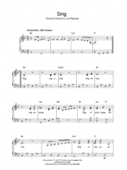 page one of Sing (Easy Piano)