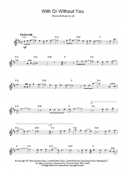 page one of With Or Without You (Lead Sheet / Fake Book)