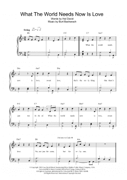 page one of What The World Needs Now Is Love (Piano & Vocal)